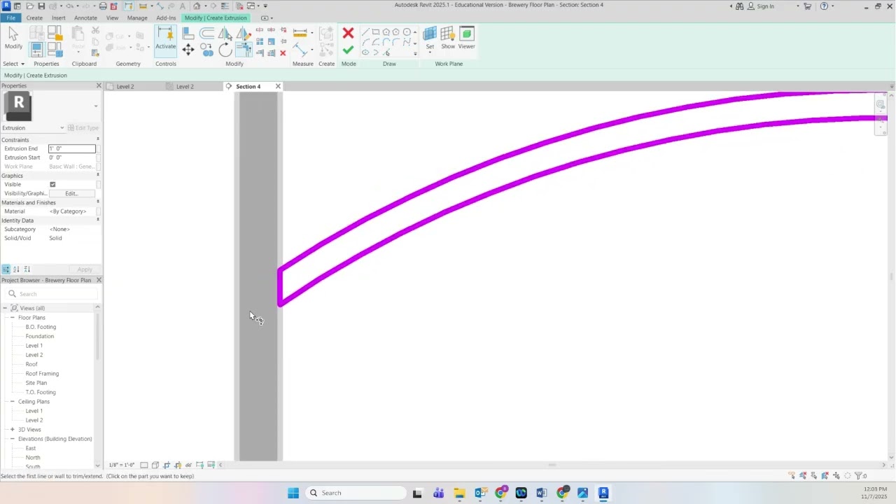 Create Curved Ceiling in Revit