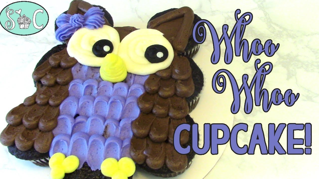 Make a cute Owl Cake with cupcakes and buttercream frosting.