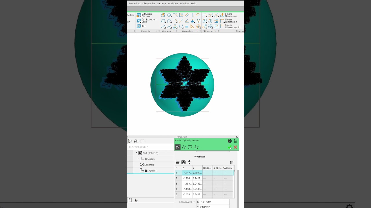 Christmas Tree Bauble in KOMPAS-3D CAD Software 