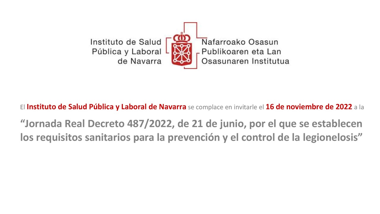 Jornada Real Decreto 487/2022, para la prevención y el control de la legionelosis