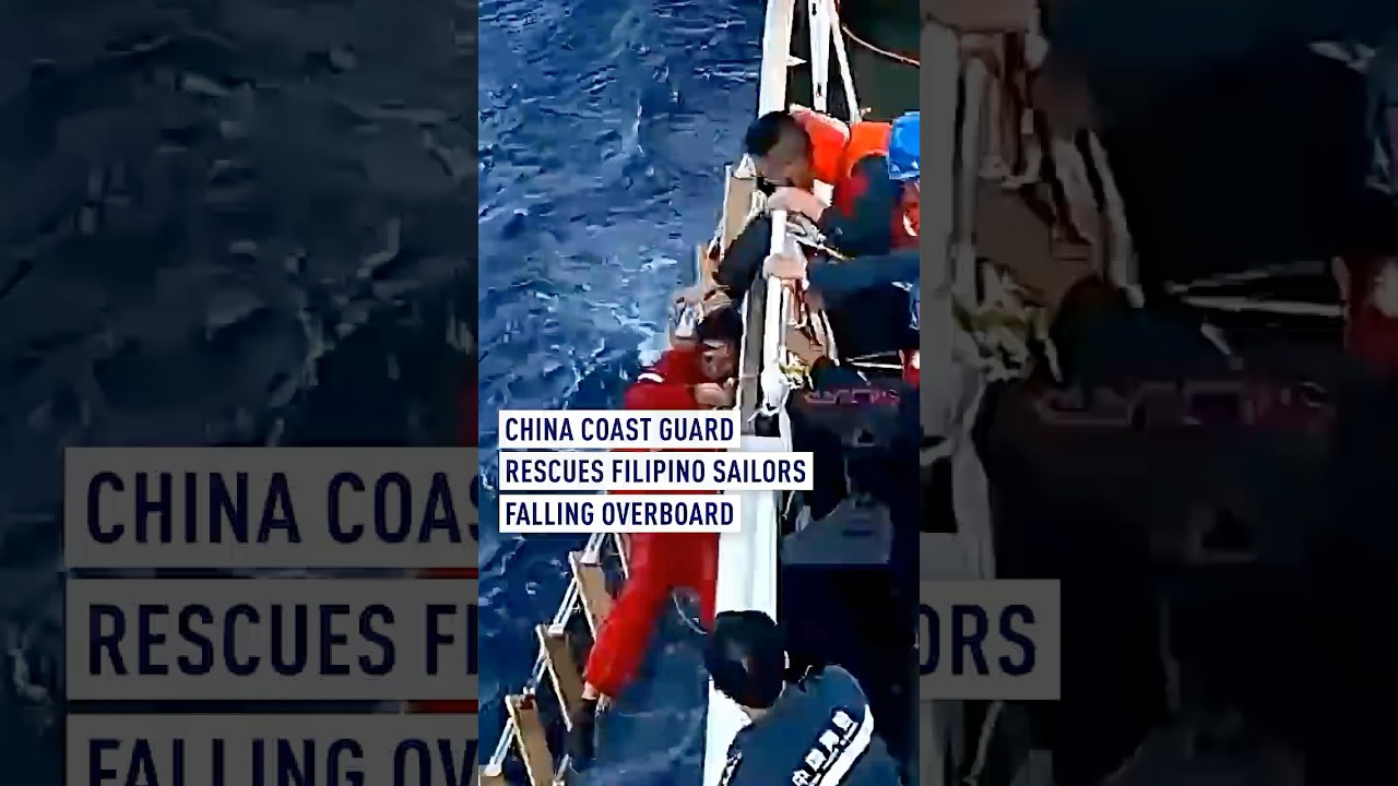 China Coast Guard rescues Filipino sailors falling overboard