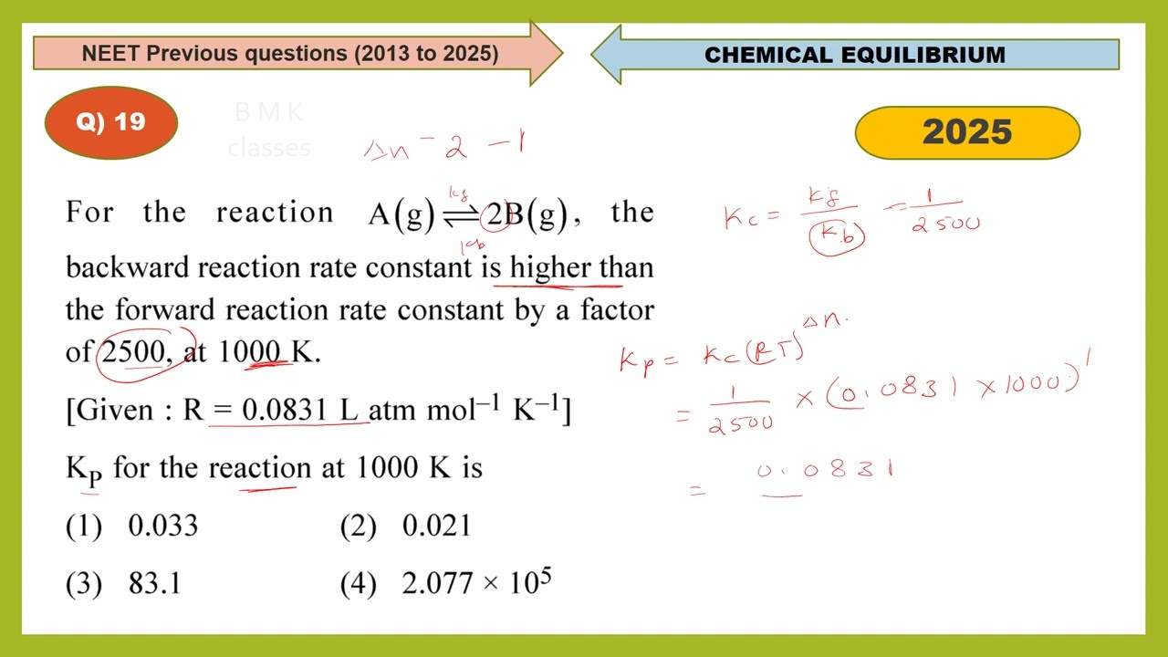 NEET-PYQ-2013 to 2025-Chemical Equilibrium-11 Q to 22 Q