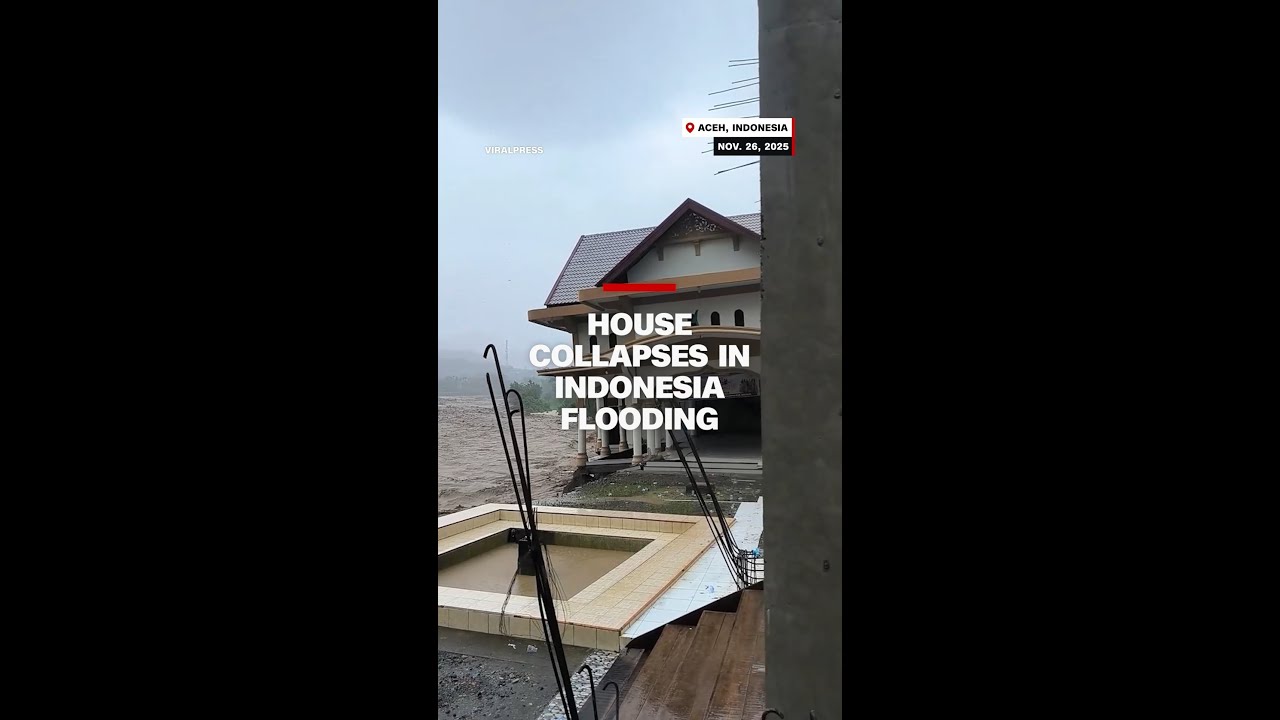 House collapses, road crumbles in Indonesia flooding