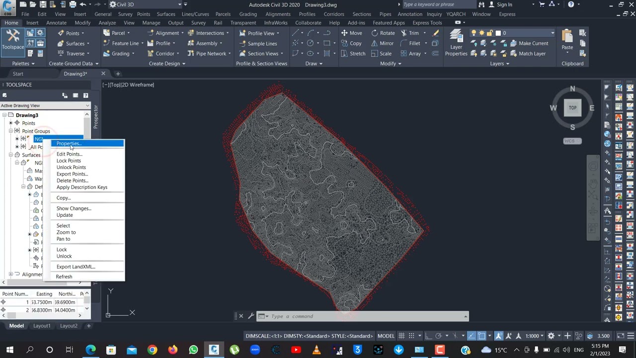 طريقة عمل SURFACE وخريطة كنتورية