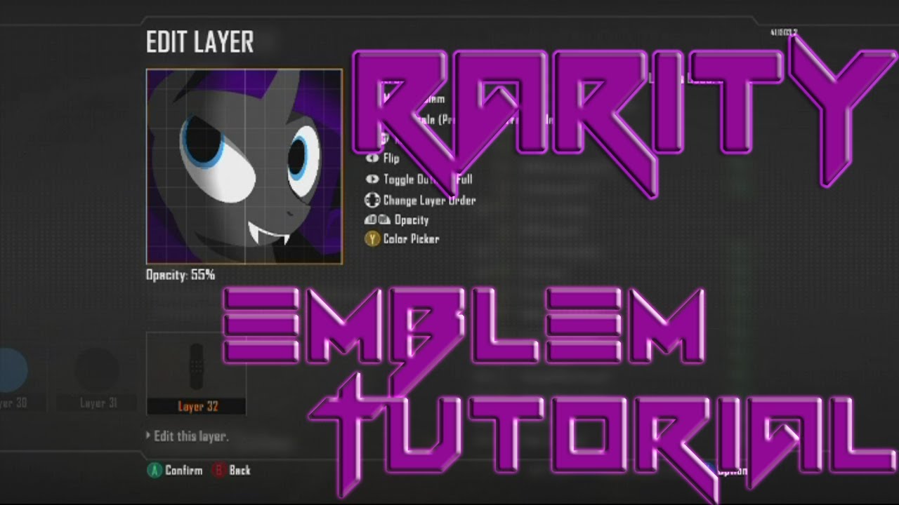 Call of Duty: Black Ops 2- Rarity (My Little Changeling) Emblem Tutorial