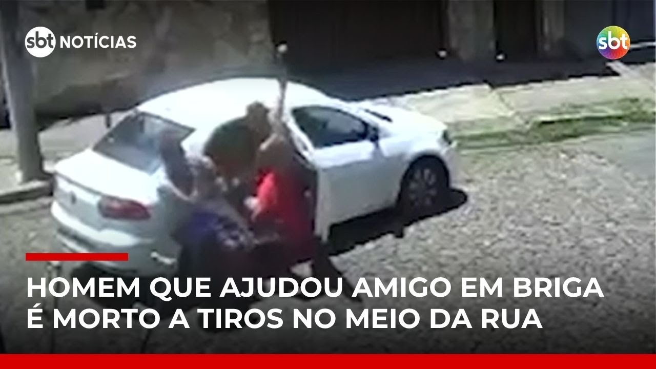 Homem &eacute; executado minutos ap&oacute;s ajudar amigo em briga em bar | #SBTNoticias