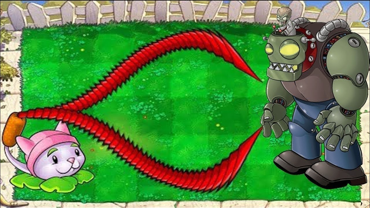 Giant Cattail Whip vs Dr. Zomboss, Gargantuar & Balloon Zombies | Plants vs Zombies Hack