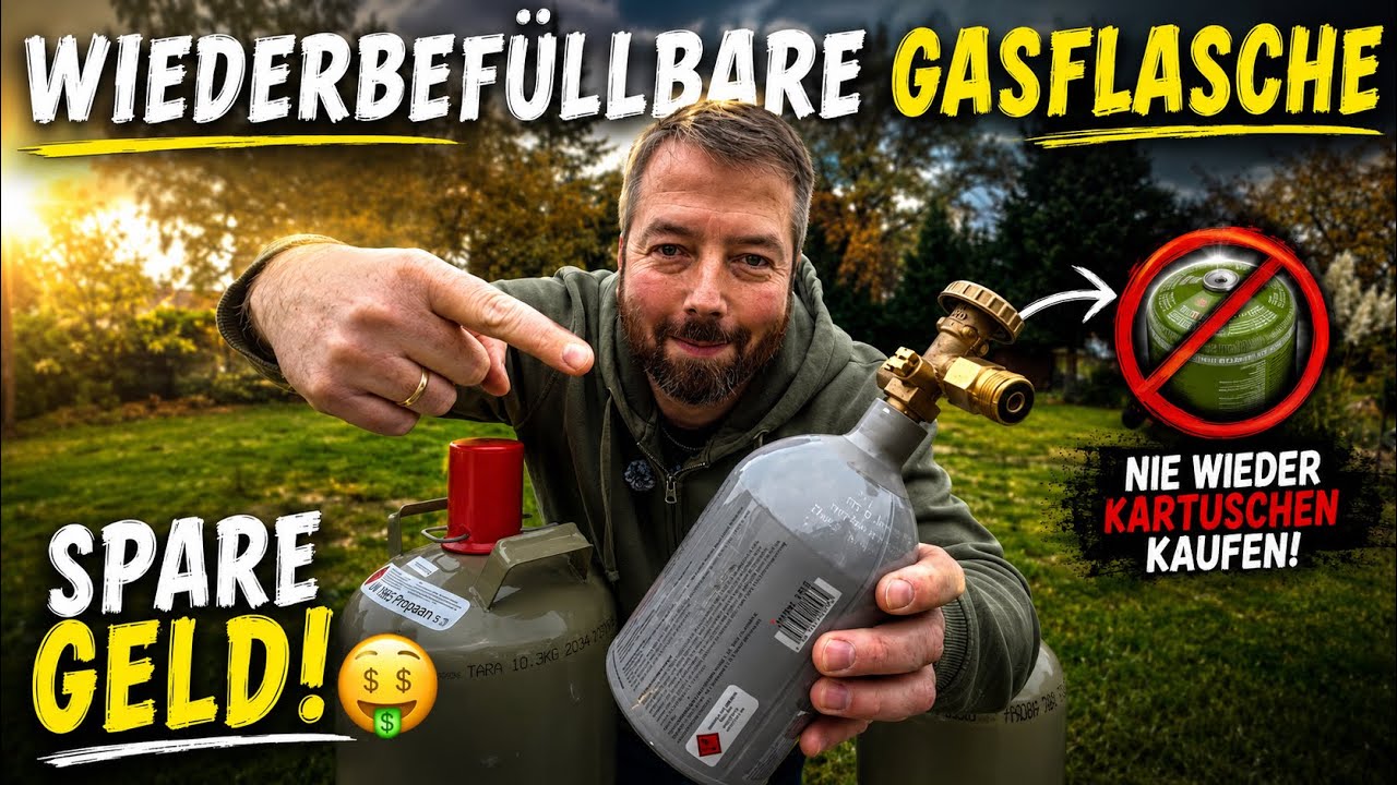 Wiederbefüllbare Gasflasche 🔥 nie wieder Gaskartuschen kaufen 🤑
