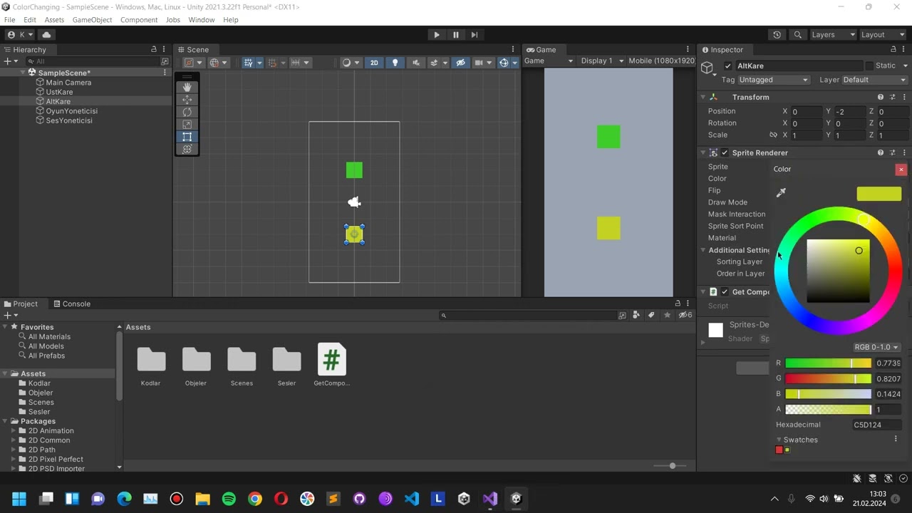 Unity C# | GetComponent Kullanımı | Componentlere Kod Üzerinden Ulaşmak