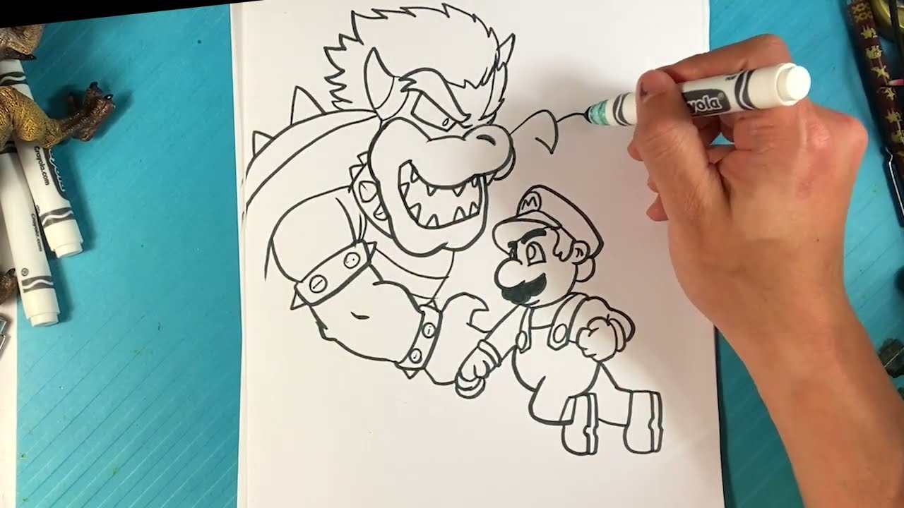 How to Draw MARIO vs BOWSER from Super Mario Bros