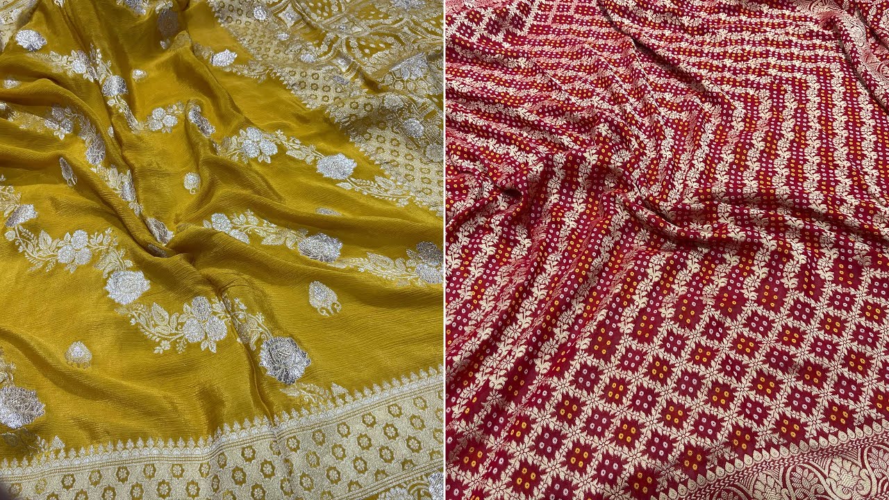 Новая лучшая коллекция премиум-класса, Banarsi Semi Georgette, Pure Khadd Georgette, Bandhini Geo...