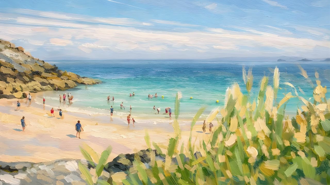 Coastal Beach Art | 4K Ambient Oil Painting for Frame TV (2 Hours)