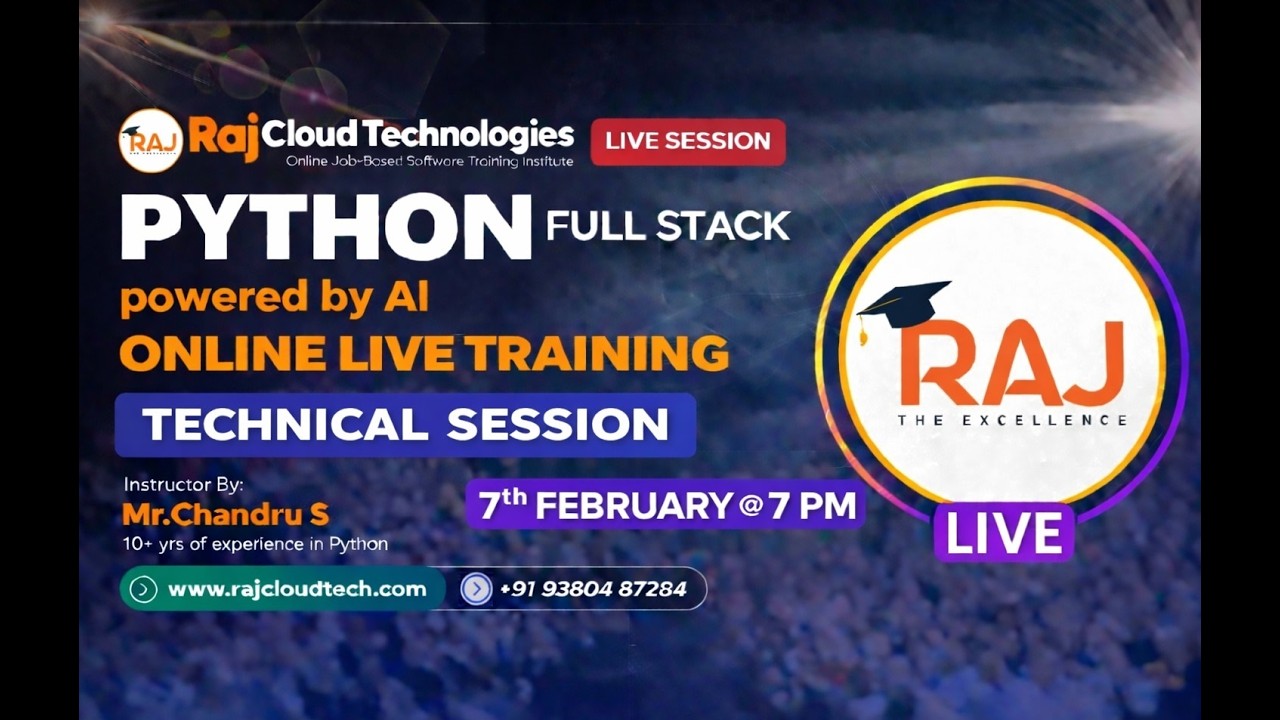 Python FullStack with AI online Live Training by Chandru 10+ Yrs Exp -RajCloudTech