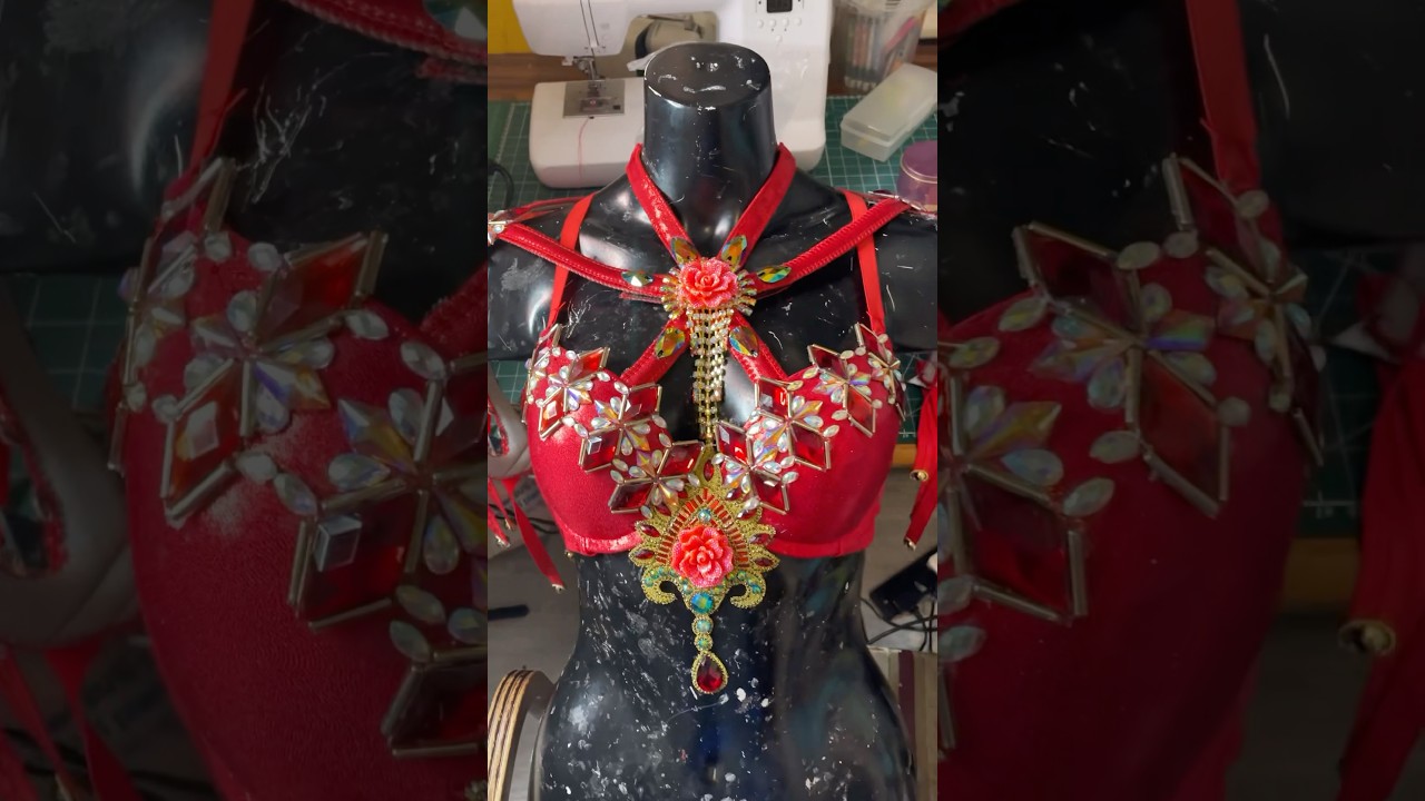 Part 3 - How to gem a carnival bra #flocademy #carnivalcostumes #gemming #carnival #carnivalseason