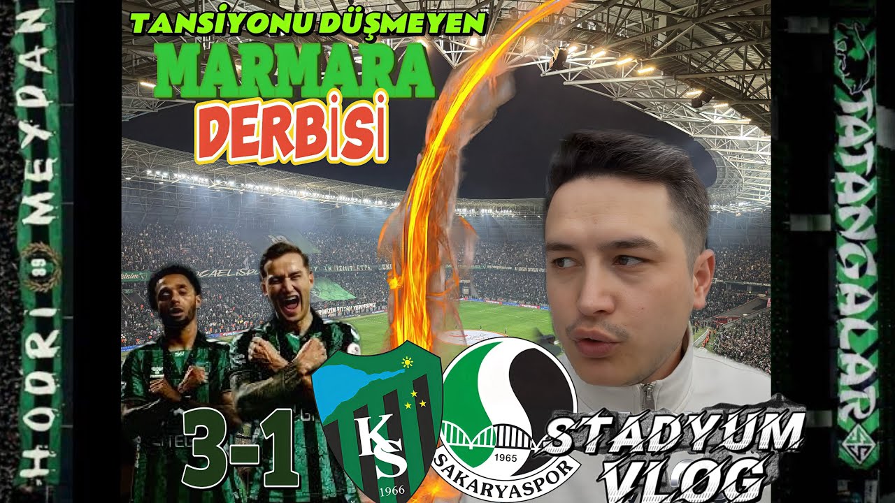 KOCAELİSPOR SAKARYASPOR 3-1 TÜRKİYENİN EN TEHLİKELİ MARMARA DERBİSİNE GİTTİM | STADYUM VLOG