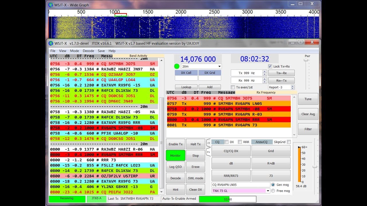 Transmisión en directo de LU7EHR - FT8 Live - Buenos Aires