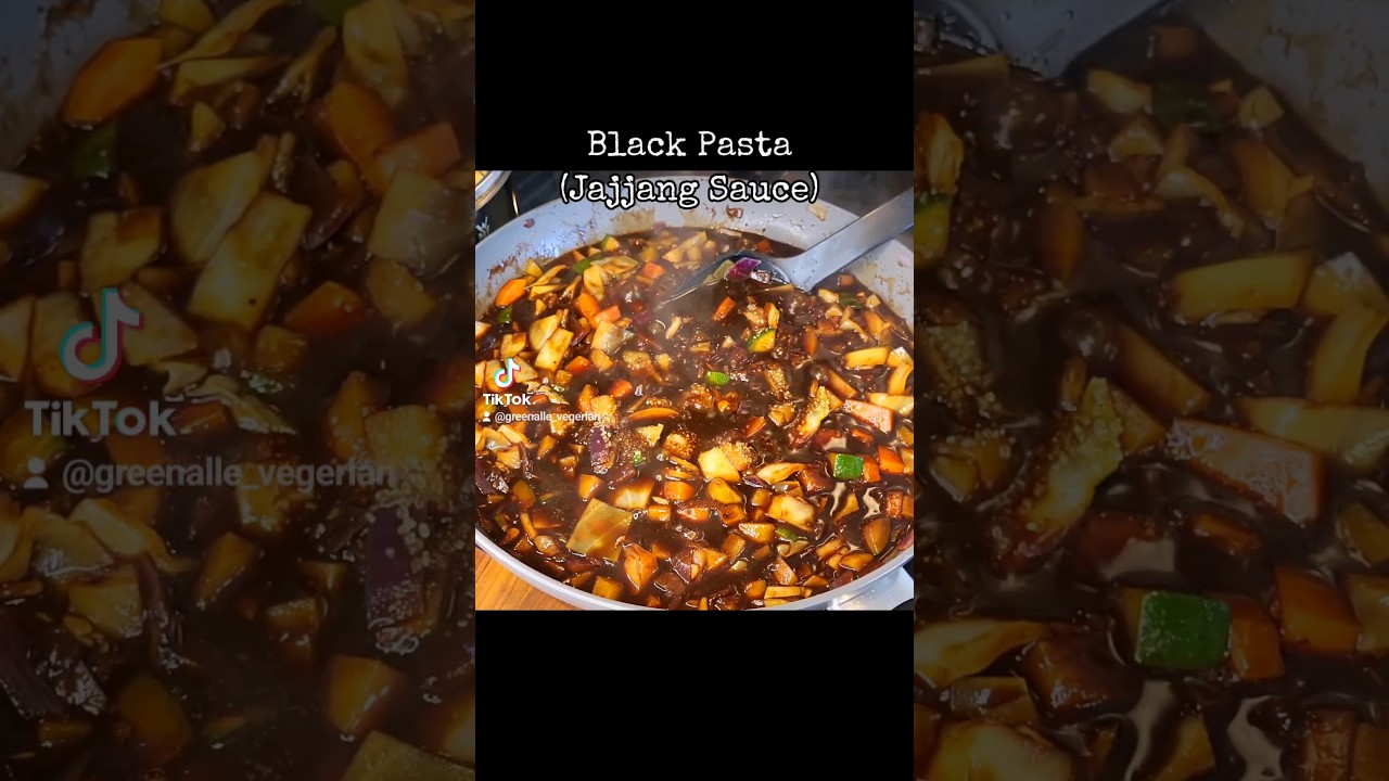 Black Pasta (Jajang Sauce) | Easy Vegan | #jajangmyeon #blackpasta #koreanfoodrecipe #vegan #asmr