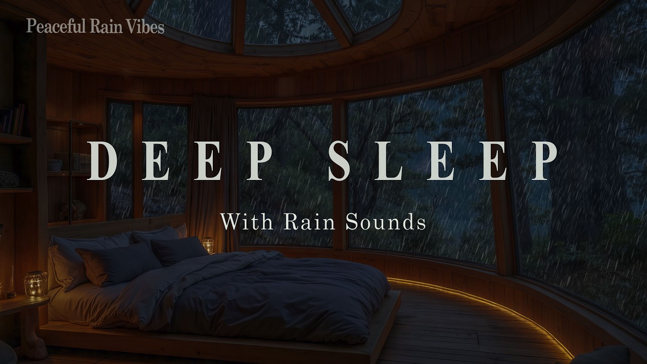 Deep Sleep Music and Heavy Rain 🌧️ Tranquil Bedroom Ambient for Sleep, Stress Relief & Relaxation
