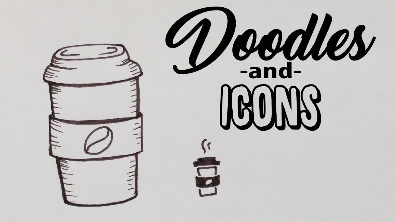 How to Doodle and Icon a Coffee Cup - great for planners, journals, calendars and sketchnotes