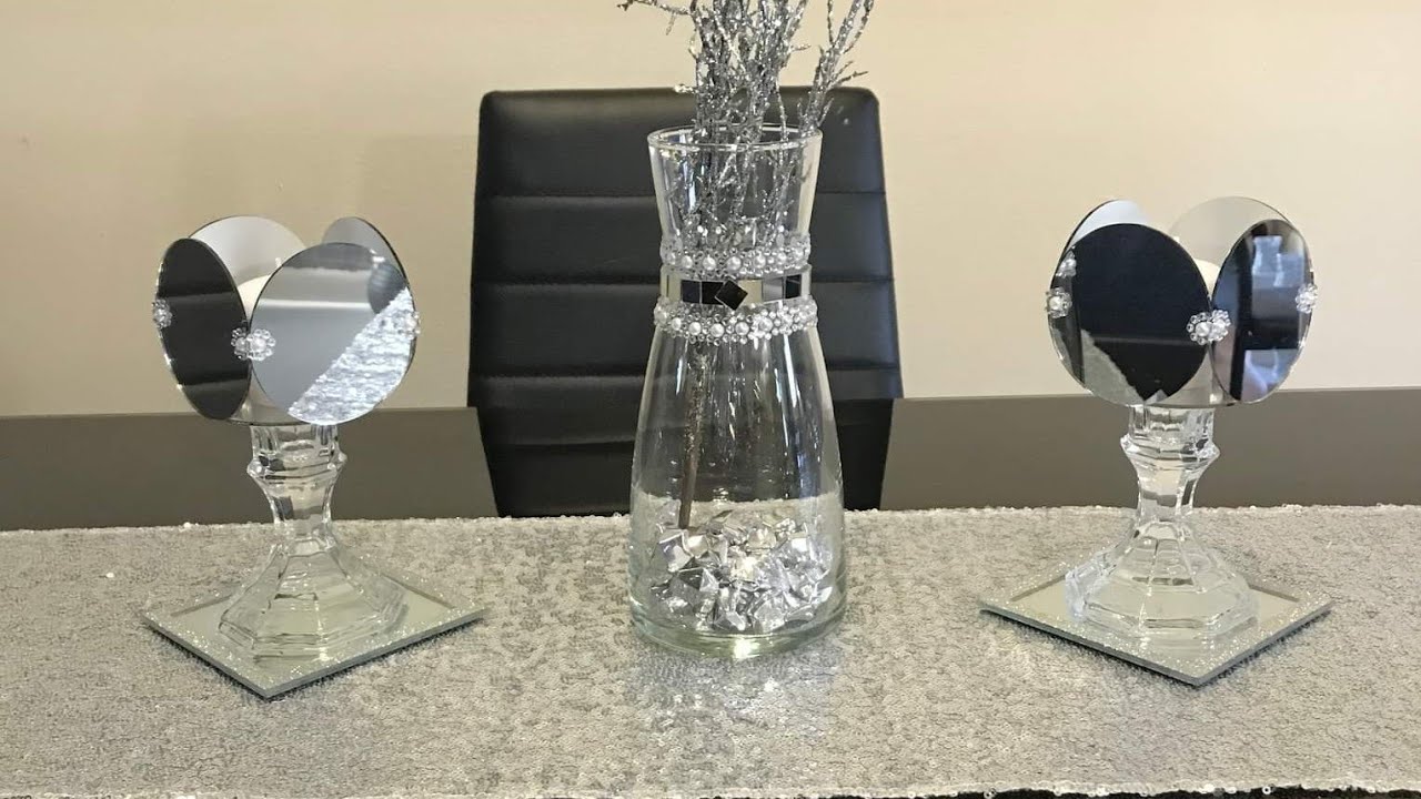 DIY Mirror Candle Holders Glam Vase #Dolartree #budgetfriendly #homedecor #candleholders #mirror