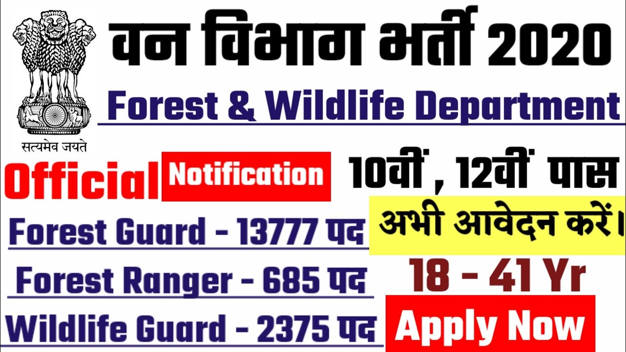 forest guard & ranger recruitment 2020 | new vacancy 2020, sarkari naukari 2020 | govt jobs 2020