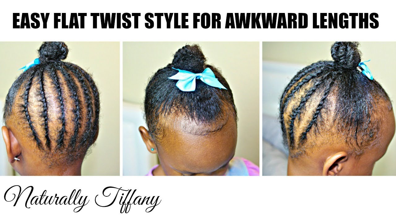Easy Flat Twists Style | Awkward Lengths | Kids Natural Hair Care