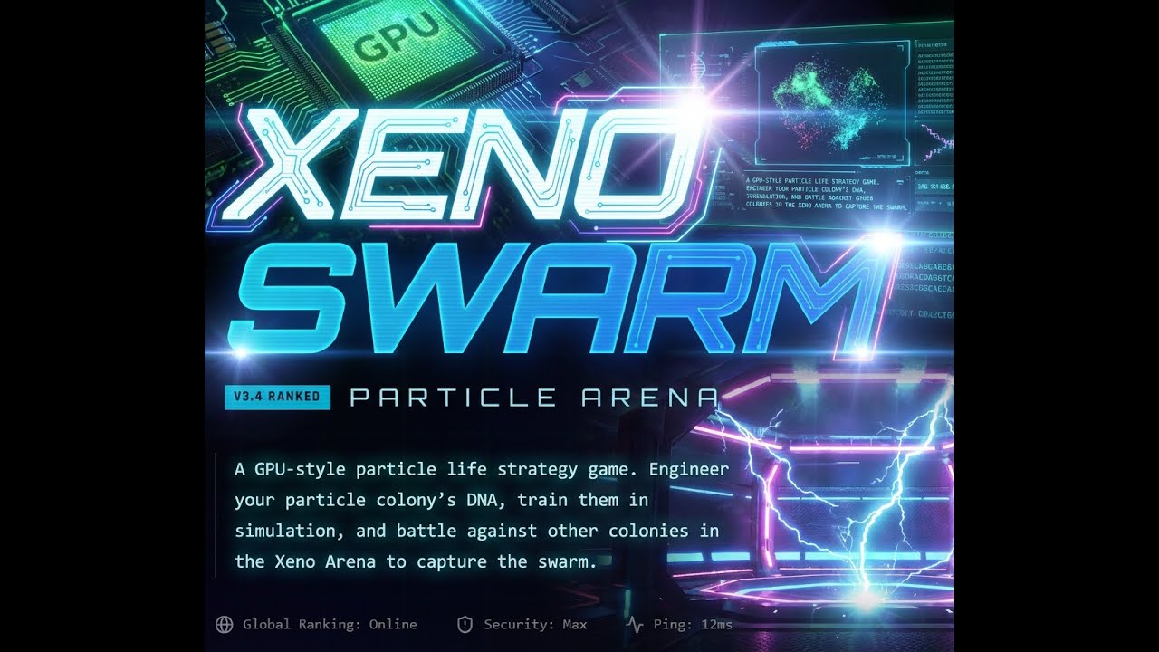 ⚡ EVOLVE. ADAPT. CONQUER. | XenoSwarm: Particle Life Arena (V3.4 Ranked