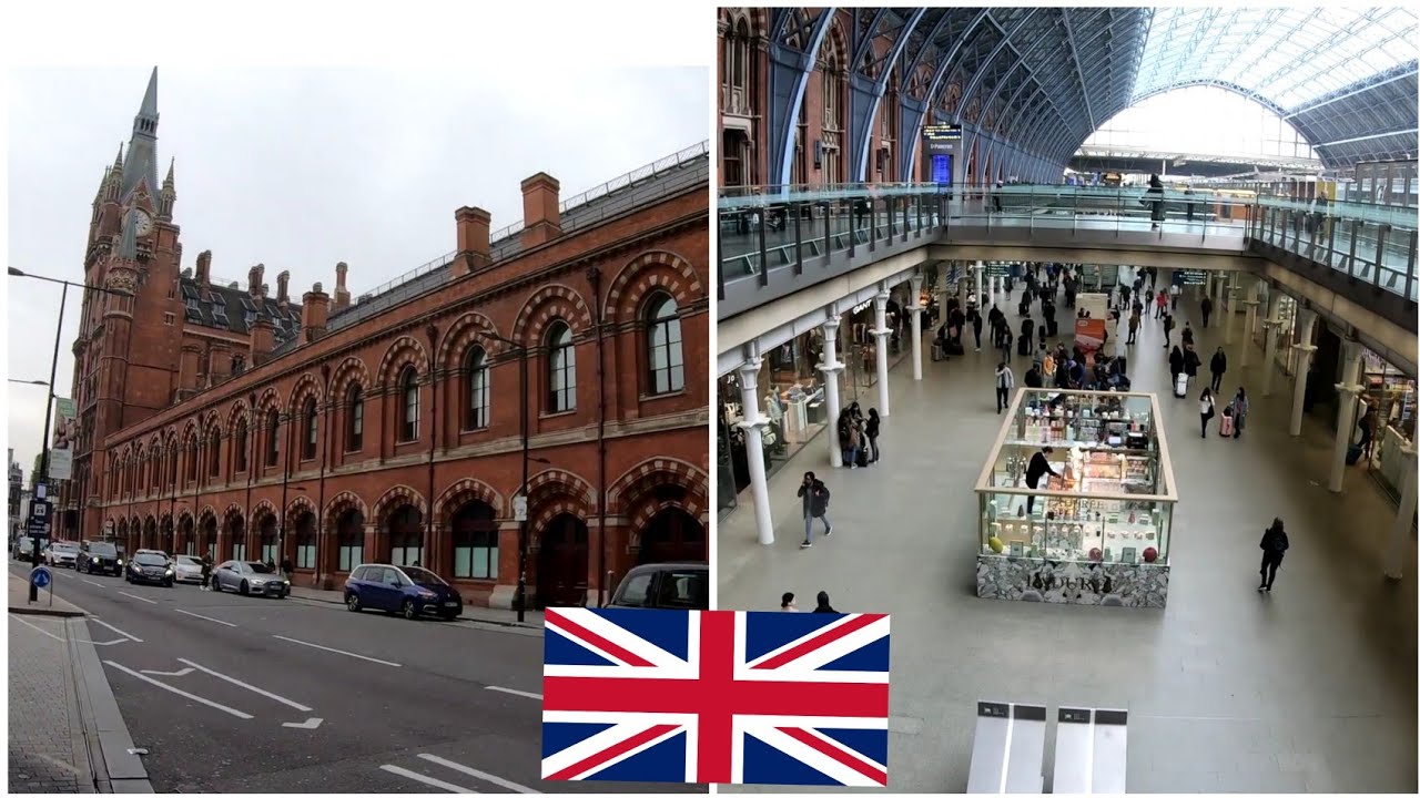 Saint Pancras train station walking tour, London 4K