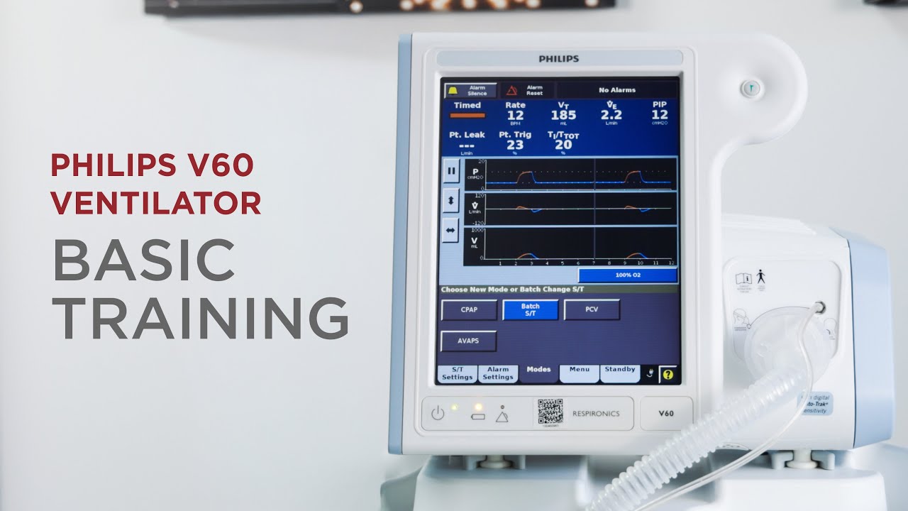 Базовое обучение работе с аппаратом ИВЛ Philips V60 (настройка, режимы, сигналы тревоги и эксплуа...