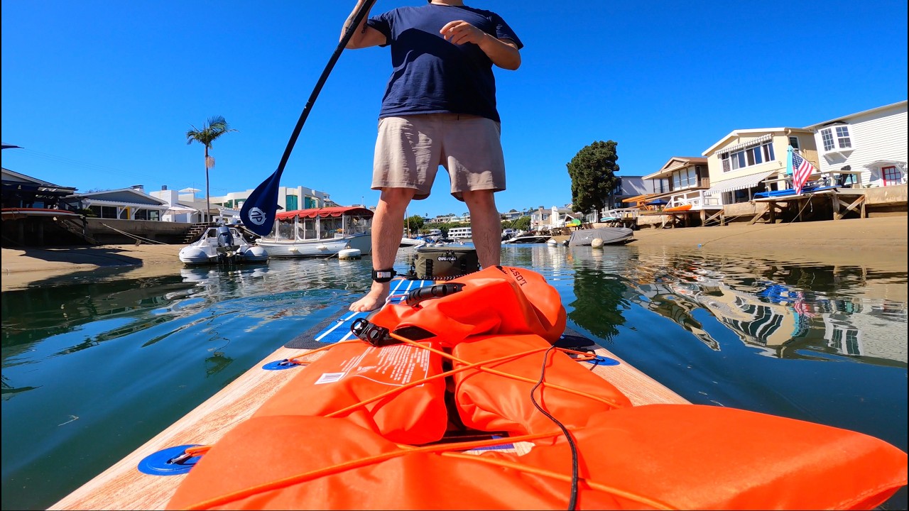 Paddle Boarding around Balboa Island in Newport CA