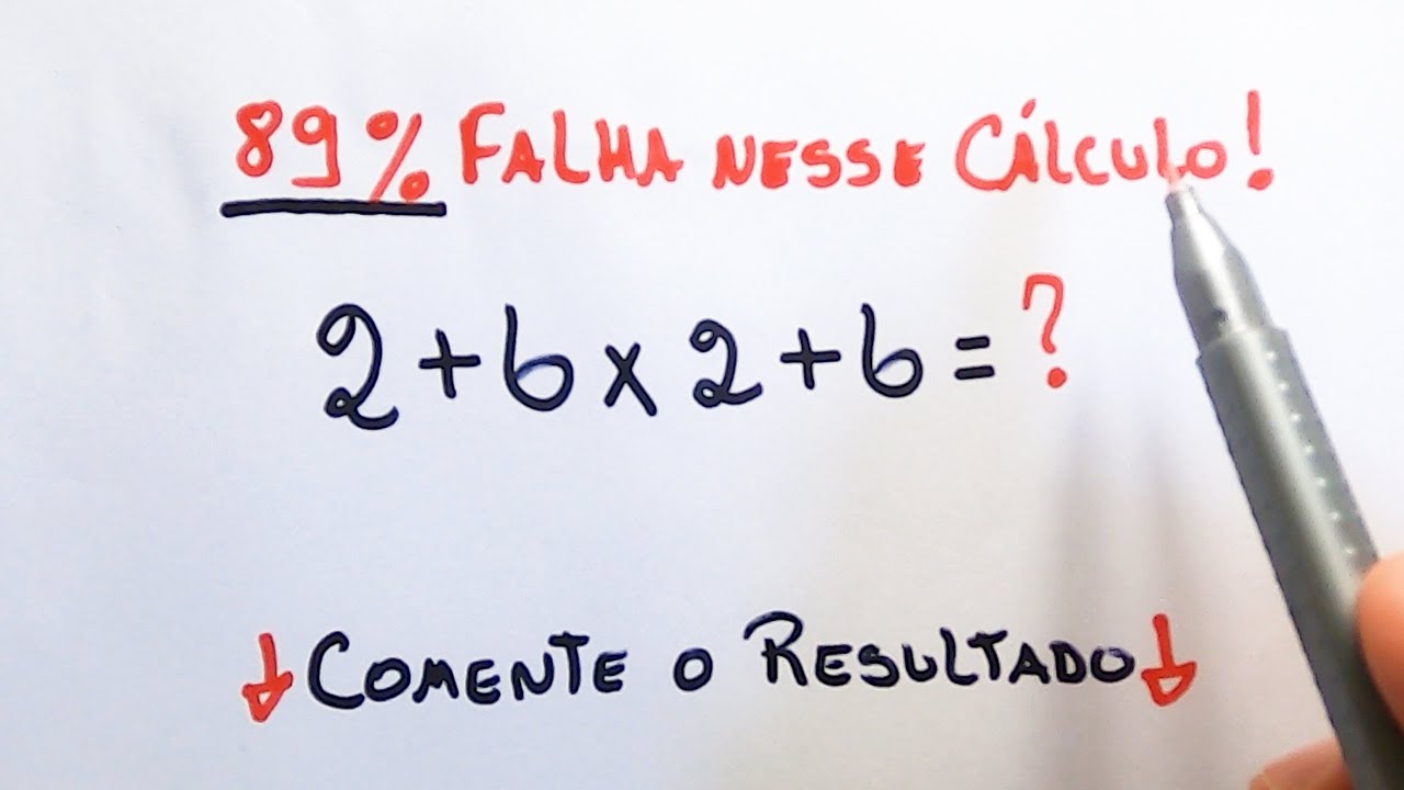 😤MATEMÁTICA BÁSICA😤 89% Falha nesse Cálculo😱