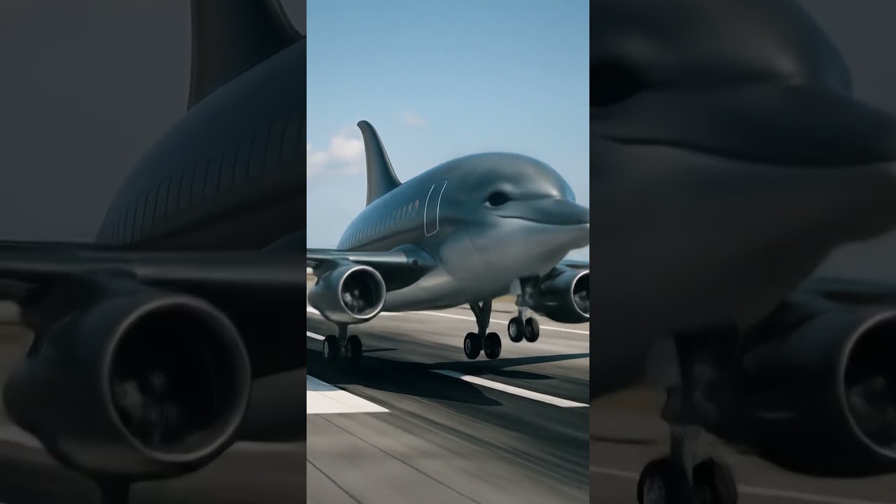 Unique Airplane ✈️ . Dolphin Airplane #dolphin #aviation #airplane #airport #ai #shorts #short