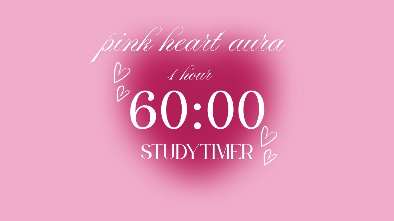 No-Break Study Timer 🌸 | 1 Hour of Pink Aesthetic Productivity