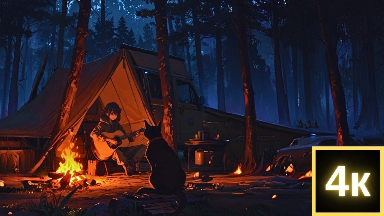 You Found Peace in the Forest 🌲🔥 Relaxing Campfire Ambience 4K