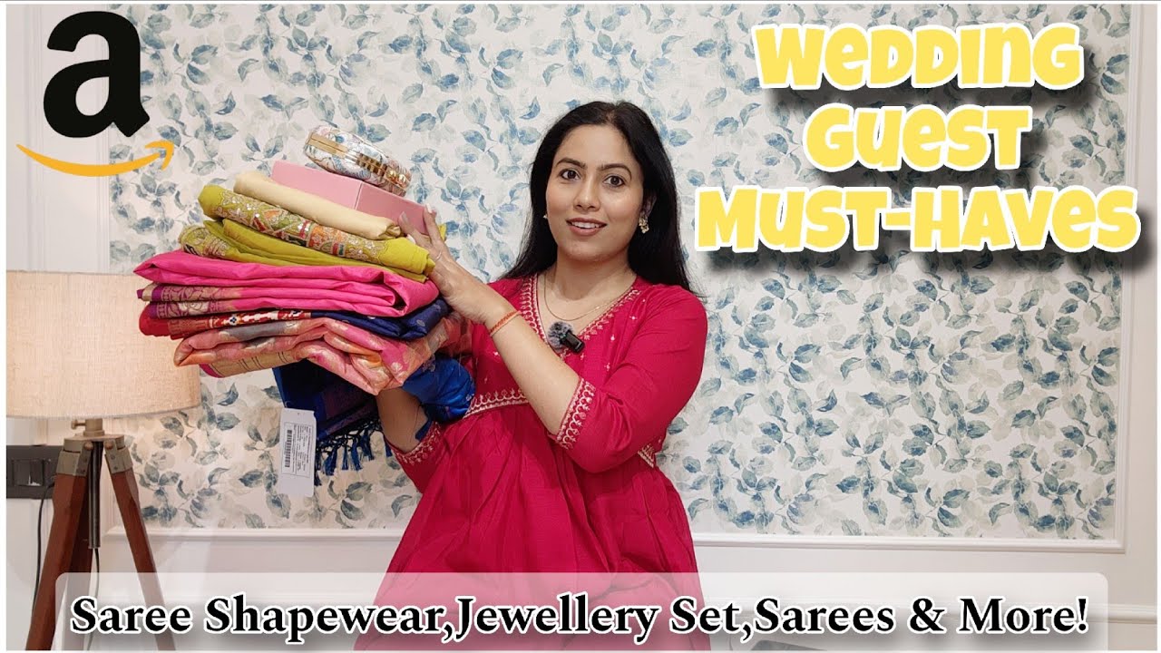 Amazon Haul | Wedding Guest Must Haves 2025 | Sarees,Suit,Party Clutch,Shapewear Petticoat & More