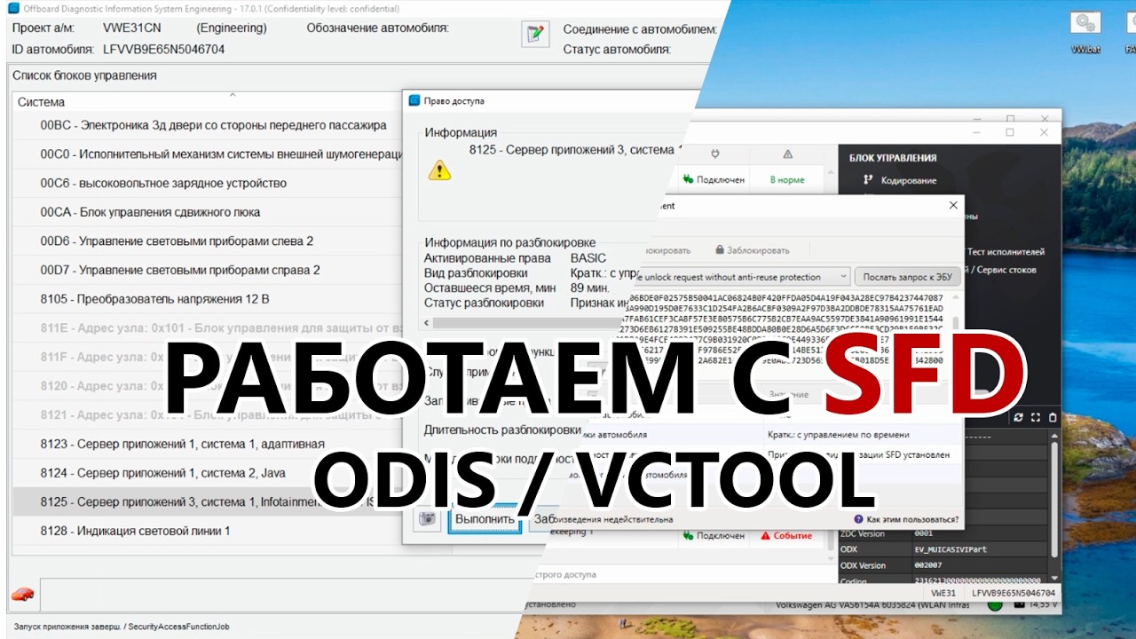 Как работать с SFD (ODIS, VCTool), где брать токены  и тд.