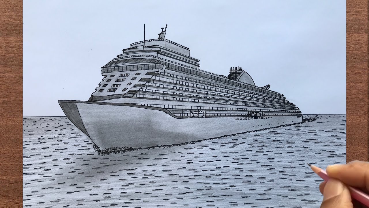 How to Draw a Cruise Ship in 2-Point Perspective