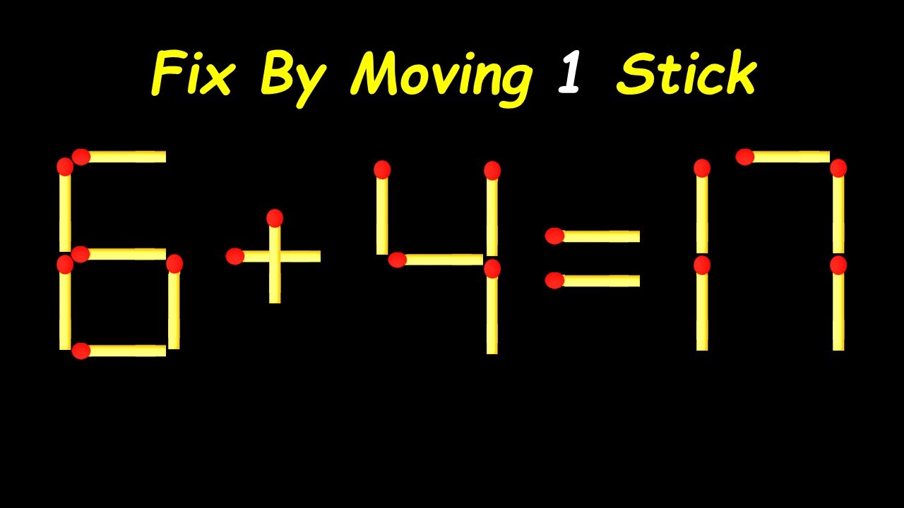 IQ Test: Move One Matchstick to Make the Equation Correct!