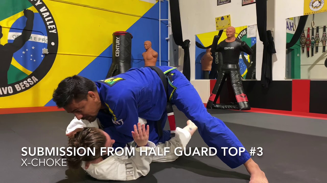 Submissions from half guard top