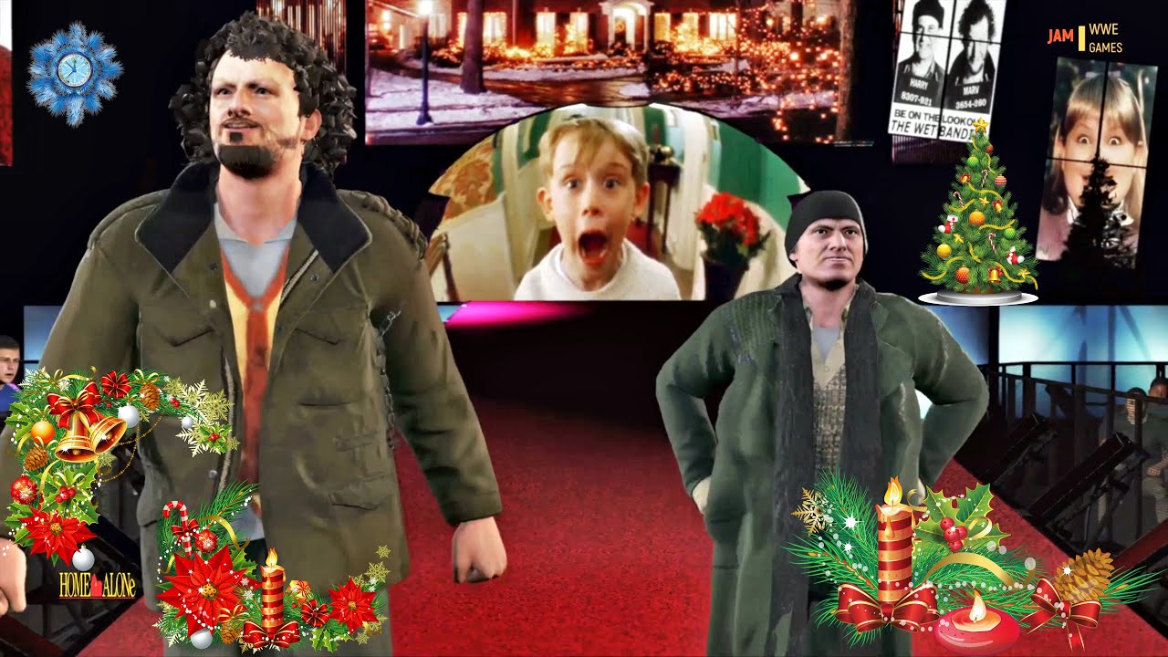 [WWE 2K22] 🎄 HOME ALONE 🎄 Kevin McCallister & 'Old Man' Marley vs. "Wet/Sticky Bandits" Harry & Marv