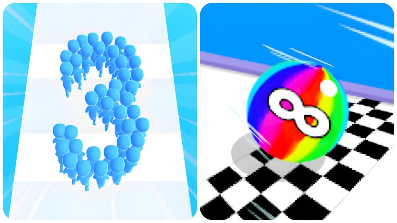 Ball Run Infinity vs Crowd Number Run - (Maths Games, Max Level)