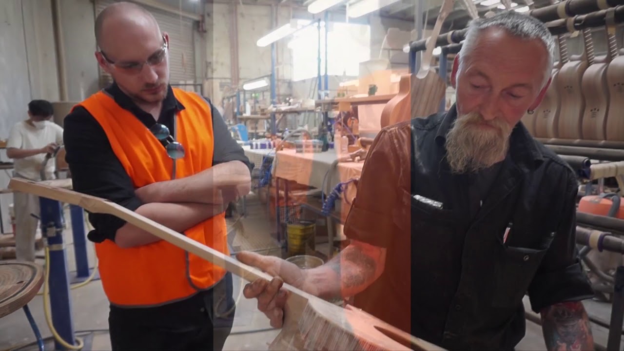 HAWORTH GUITARS VISIT THE COLE CLARK FACTORY