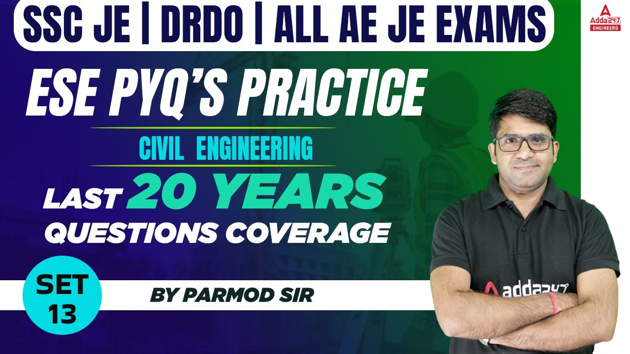 SSC JE/DRDO 2022 | Civil Engineering | Previous Year Questions #13 | By Pramod Sir
