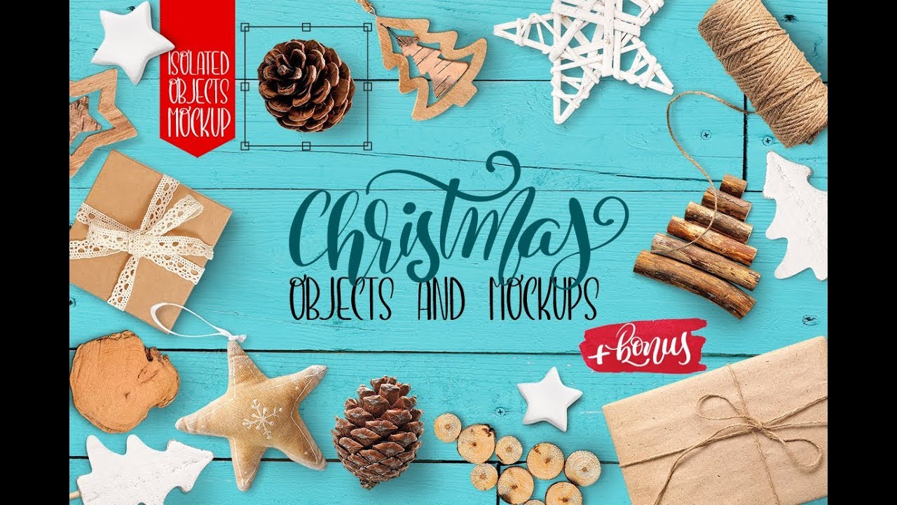 Christmas isolated objects and mock ups. How to use