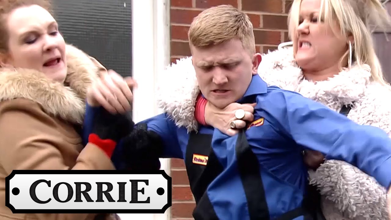 Coronation Street - Chesney and Daniel Fight and Brawl in the Street!