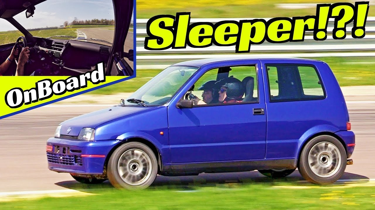 300Hp SLEEPER Fiat Cinquecento Turbo by Swap Team creates PANIC on track! - 4x OnBoard Multicam!