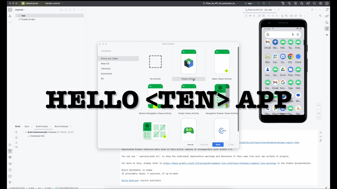 Bài 1. Chạy ứng dụng đầu tiên Hello App 