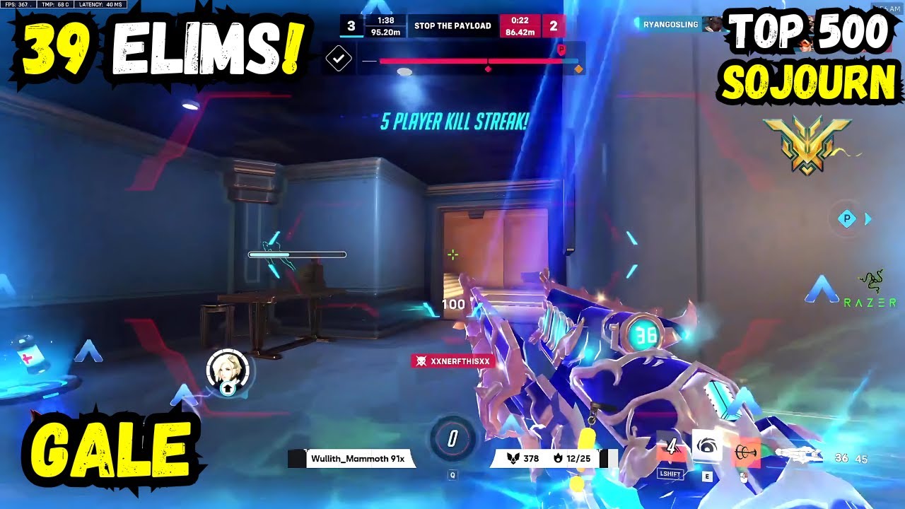 39 ELIMS! POCKETED SOJOURN🔥 GALE - TOP 500 SOJOURN - OVERWATCH 2 SEASON 13