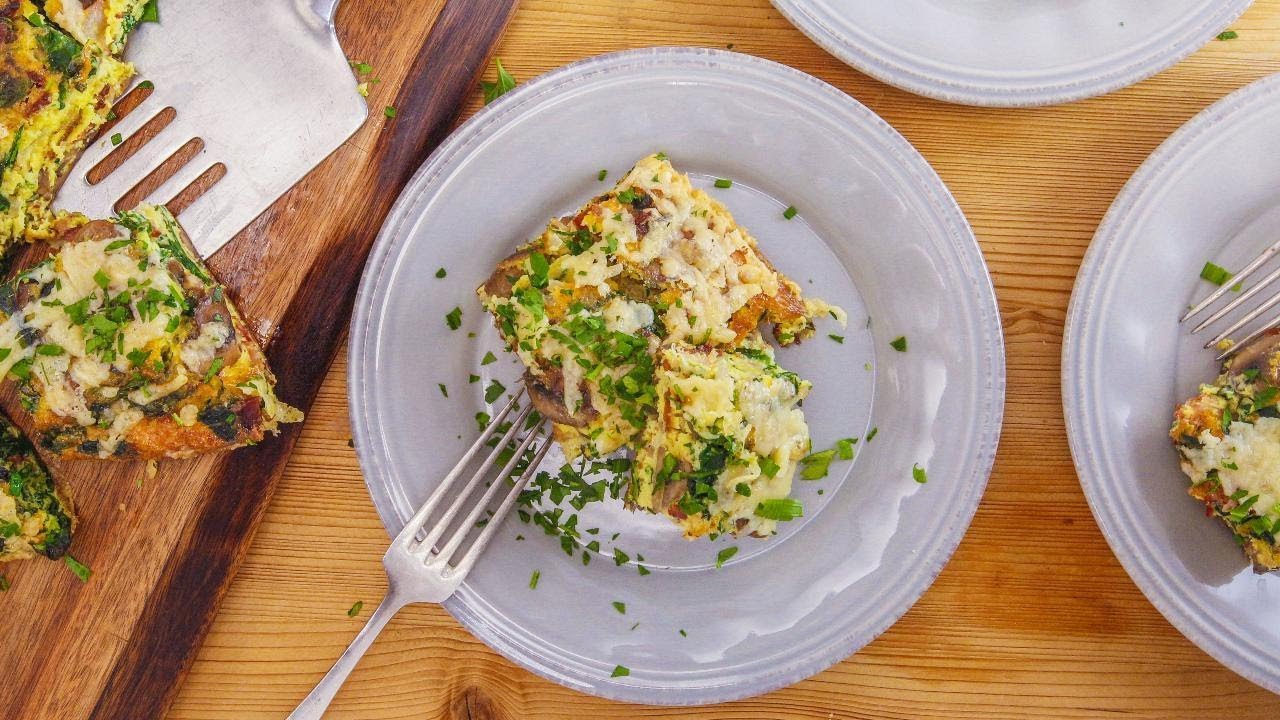 Rachael's Spinach, Bacon and Mushroom Frittata