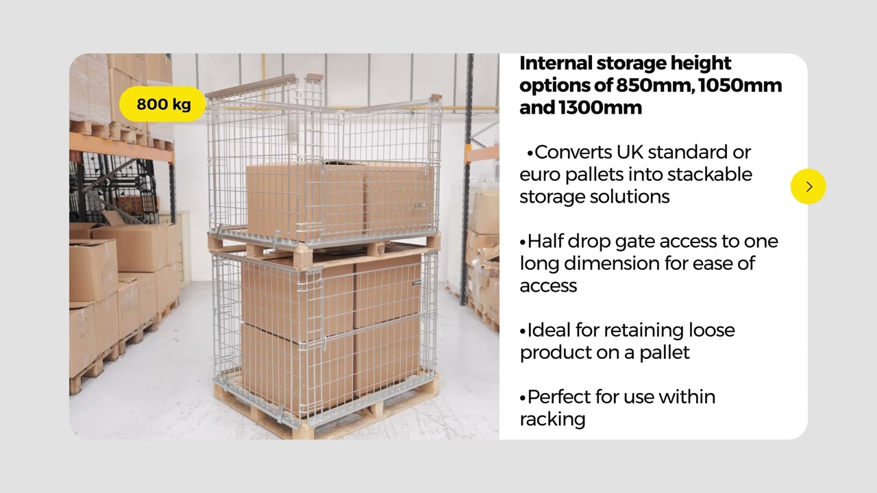 Euro Pallet Cage Retention Unit (16.106) | Converts Wooden Pallets into Stackable Storage System!!